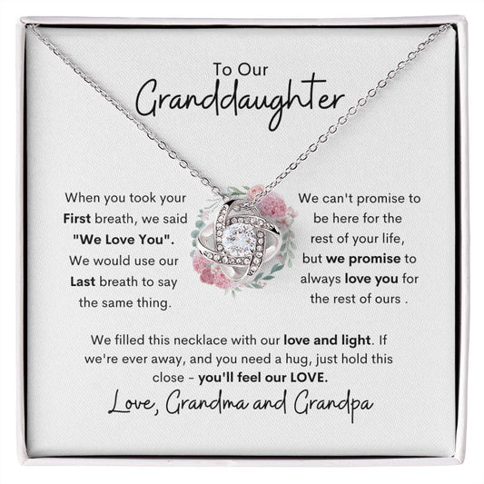 To Our Granddaughter Love Knot Necklace | Hold This Close 🌹💞