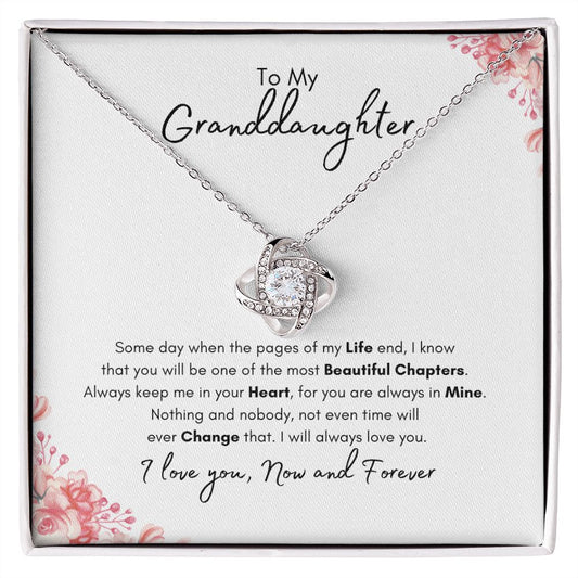 To My Granddaughter Love Knot Necklace | You Will Always Be in My Heart 💝🫀