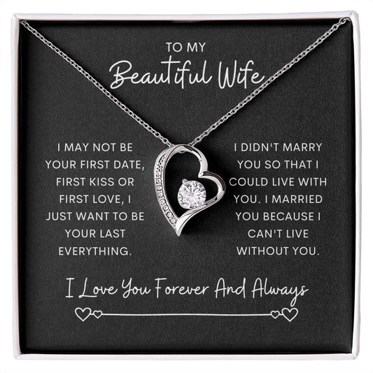 To My Beautiful Wife Forever Love Necklace | I Can't Live Without You β€οΈπ